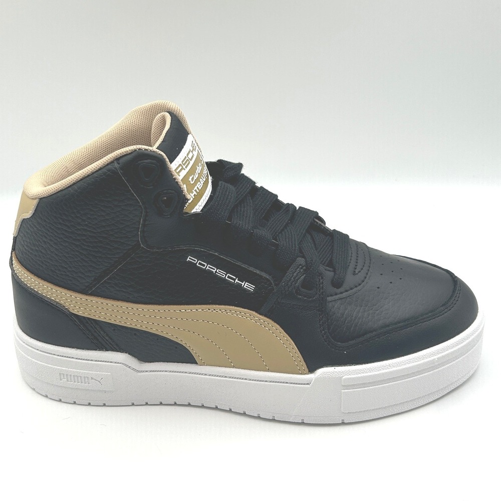 Puma PL CA Pro Mid Sneakers Men's 8,EU:40.5, Black Sand Dune Porsche 911 Turbo S